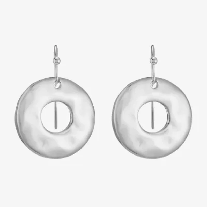 Liz Claiborne Hammered Womens Drop Earrings