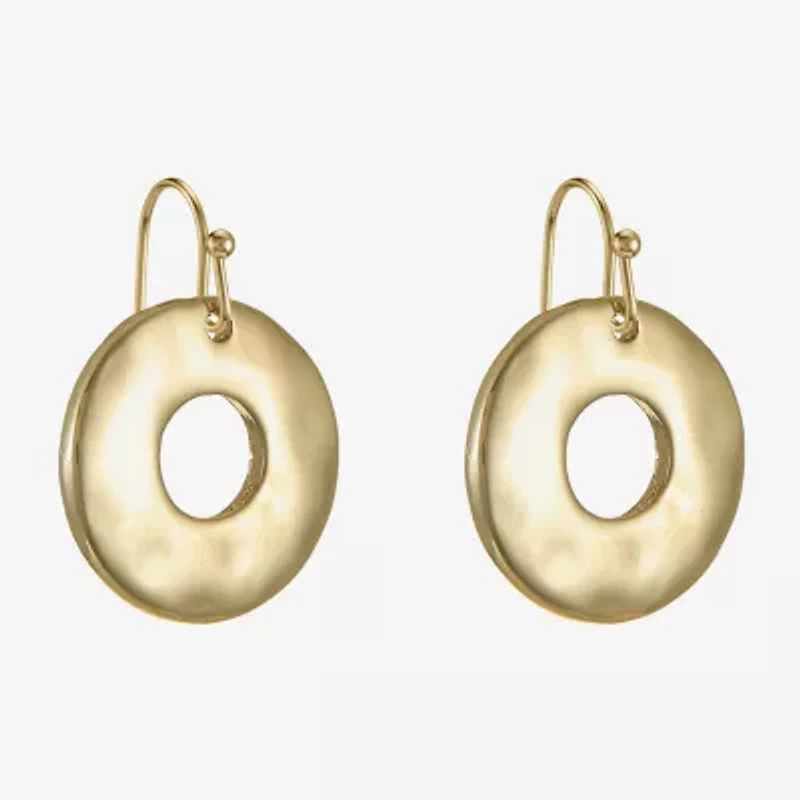 Liz Claiborne Hammered Womens Drop Earrings