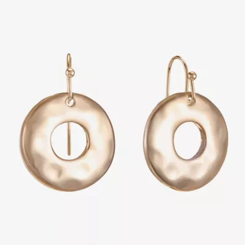 Liz Claiborne Hammered Womens Drop Earrings