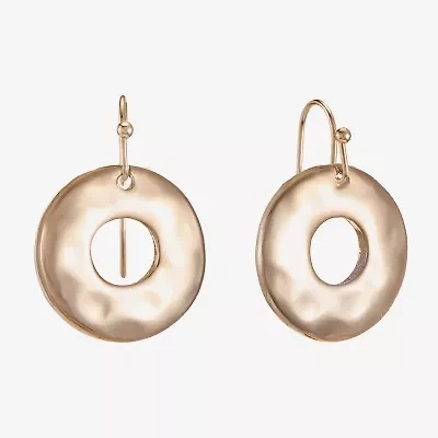 Liz Claiborne Hammered Womens Drop Earrings
