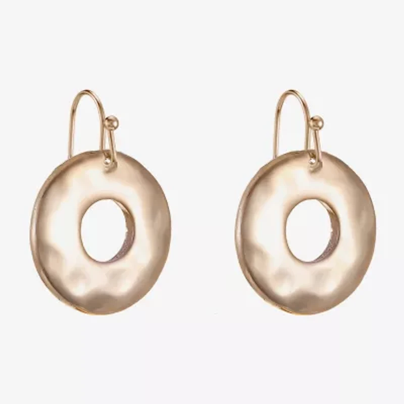 Liz Claiborne Hammered Womens Drop Earrings