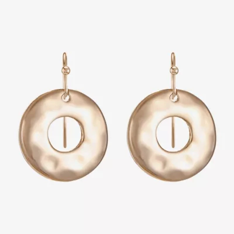 Liz Claiborne Hammered Womens Drop Earrings