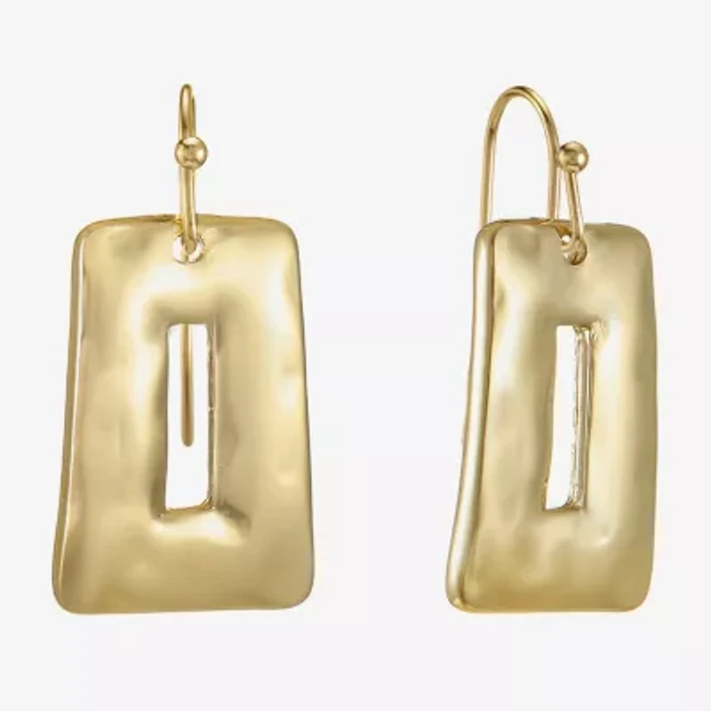 Liz Claiborne Hammered Womens Drop Earrings
