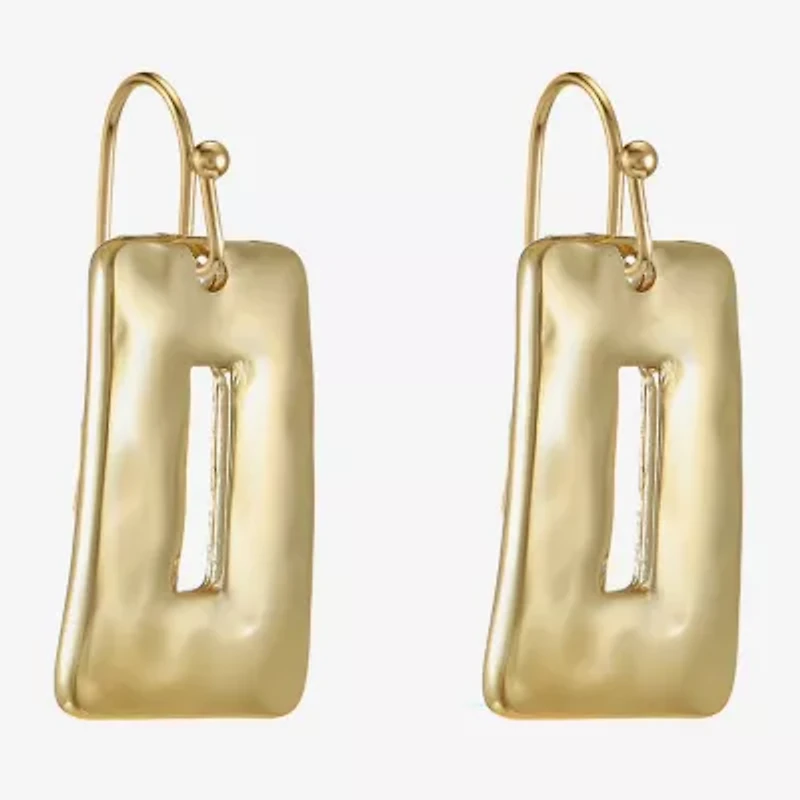 Liz Claiborne Hammered Womens Drop Earrings