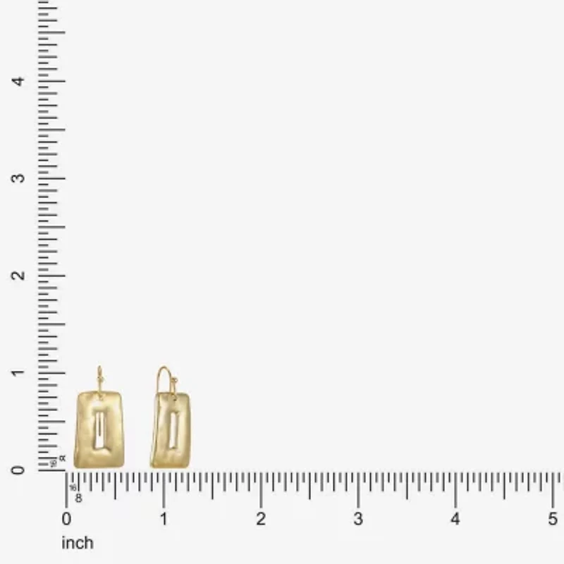 Liz Claiborne Hammered Womens Drop Earrings