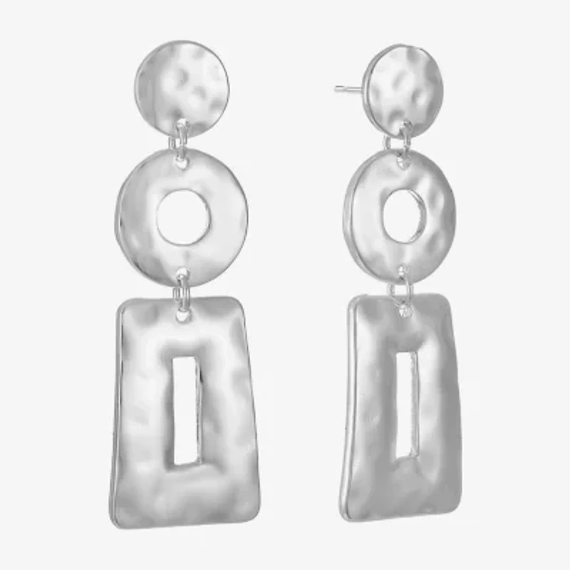 Liz Claiborne Hammered Womens Hypoallergenic Drop Earrings