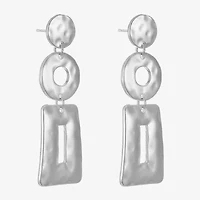 Liz Claiborne Hammered Womens Hypoallergenic Drop Earrings