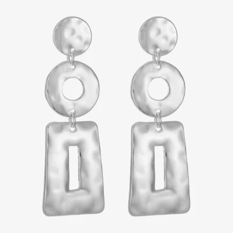 Liz Claiborne Hammered Womens Hypoallergenic Drop Earrings