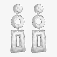 Liz Claiborne Hammered Womens Hypoallergenic Drop Earrings