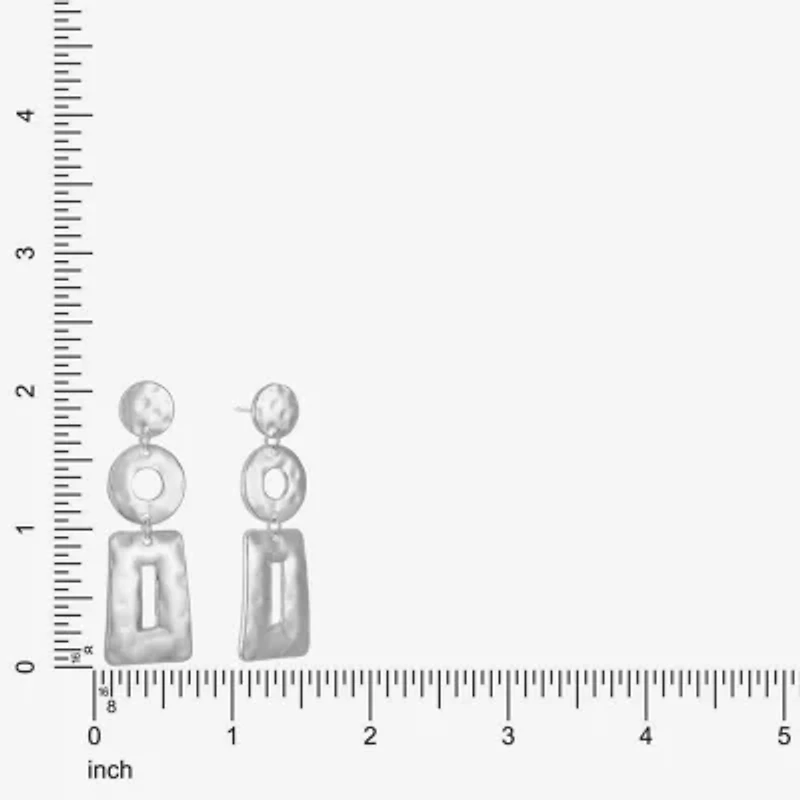 Liz Claiborne Hammered Womens Hypoallergenic Drop Earrings