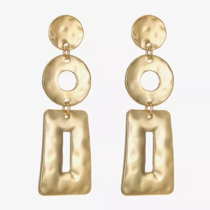 Liz Claiborne Hammered Womens Hypoallergenic Drop Earrings