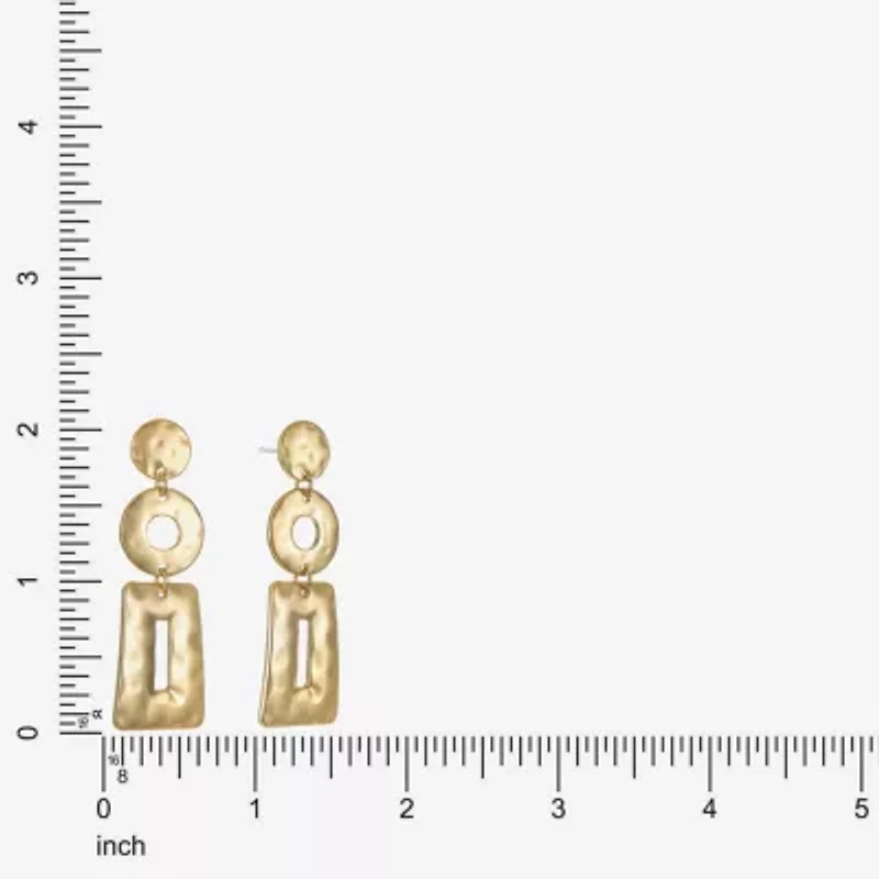 Liz Claiborne Hammered Womens Hypoallergenic Drop Earrings