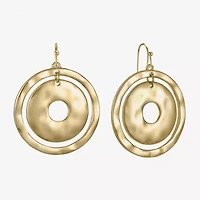 Liz Claiborne Hammered Womens Drop Earrings