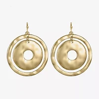 Liz Claiborne Hammered Womens Drop Earrings