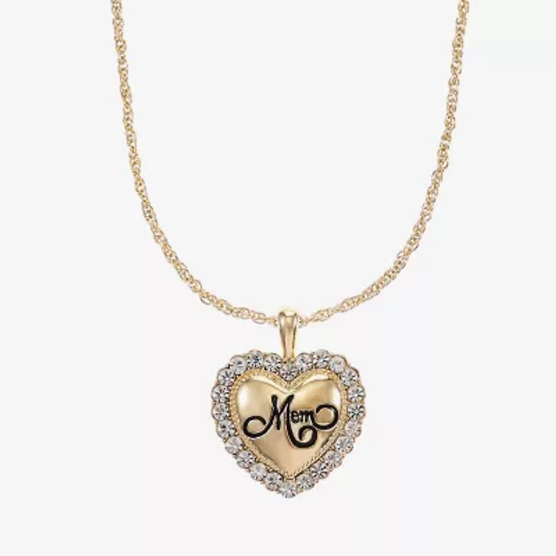 Monet Jewelry Gold Tone Mom Womens Glass Heart 2-pc. Jewelry Set