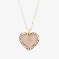 Monet Jewelry Gold Tone Womens Pink Glass Heart 2-pc. Jewelry Set