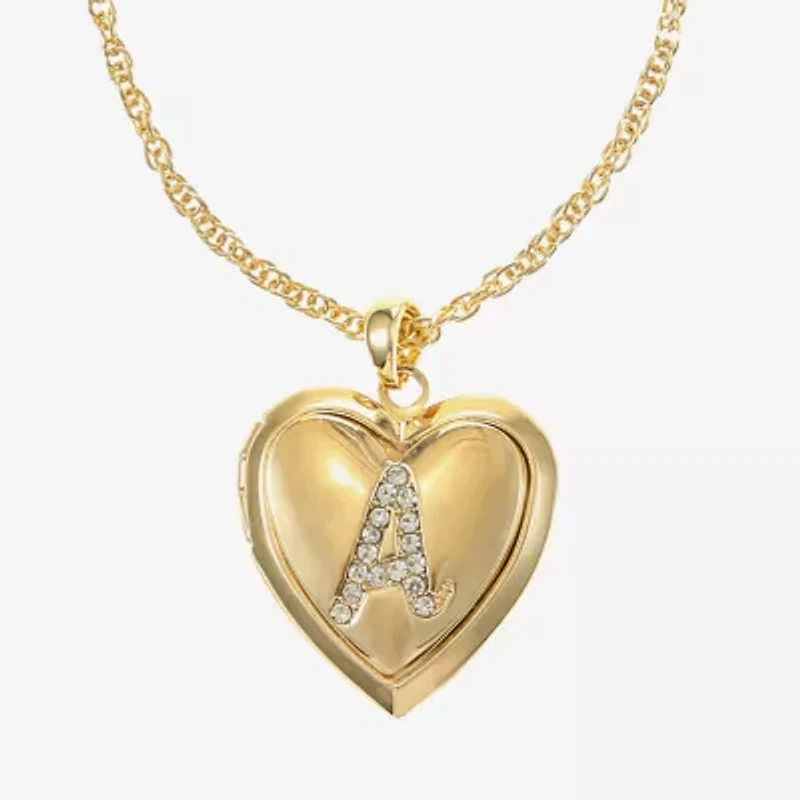 Monet Jewelry Gold Tone Initial Womens Glass Heart 2-pc. Set