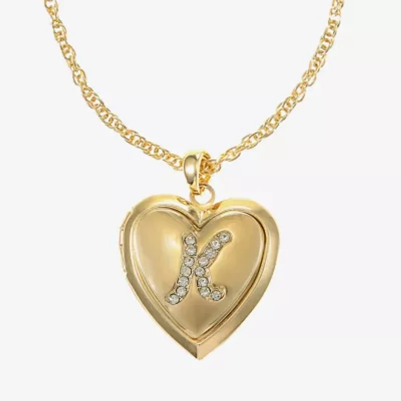 Monet Jewelry Gold Tone Initial Womens Glass Heart 2-pc. Set