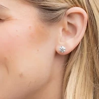 Floating Diamonds (F / Vs2) 2 CT. T.W. Lab Grown White Diamond 14K White Gold 6.7mm Round Stud Earrings