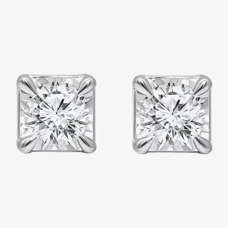 Tru Miracle 1 1/2 CT. T.W. Lab Grown White Diamond 10K White Gold 6.3mm Stud Earrings