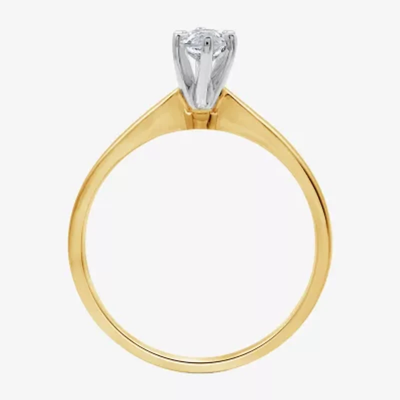 (G / Si1-Si2) Womens 3/4 CT. Lab Grown White Diamond 10K Gold Marquise Solitaire Engagement Ring