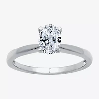 (G / Si1-Si2) Womens 3/4 CT. Lab Grown White Diamond 10K Gold Oval Solitaire Engagement Ring
