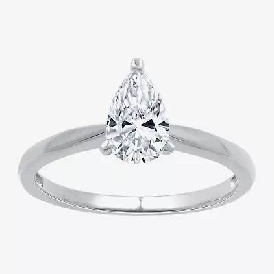 (G / Si1-Si2) Womens 3/4 CT. Lab Grown White Diamond 10K Gold Pear Solitaire Engagement Ring