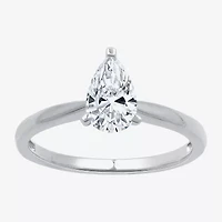 (G / Si1-Si2) Womens 3/4 CT. Lab Grown White Diamond 10K Gold Pear Solitaire Engagement Ring