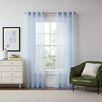 Liz Claiborne Lisette Grommet Top Sheer Single Curtain Panel
