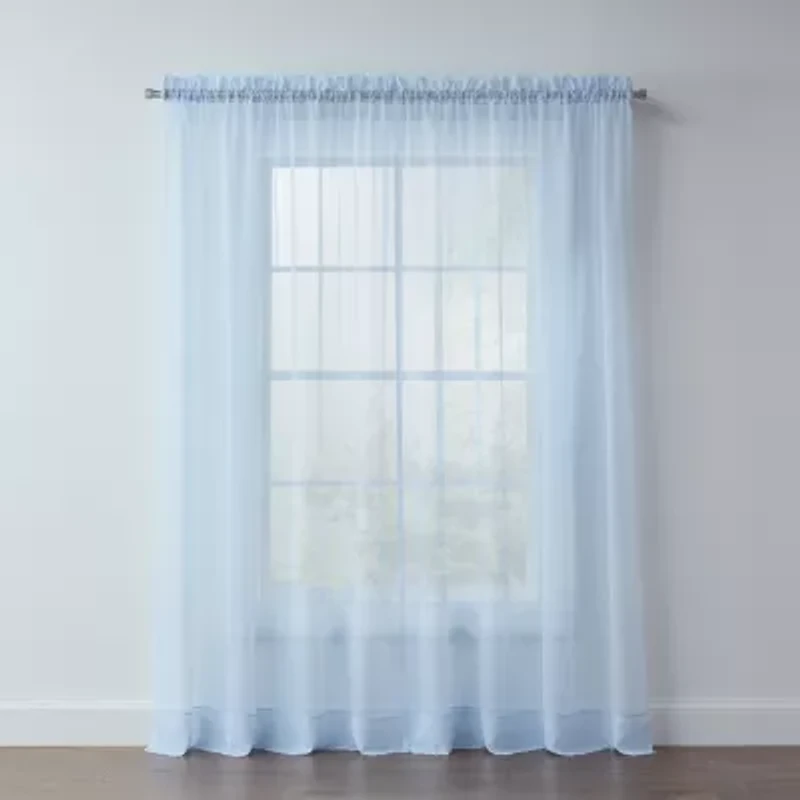 Liz Claiborne Lisette Grommet Top Sheer Single Curtain Panel