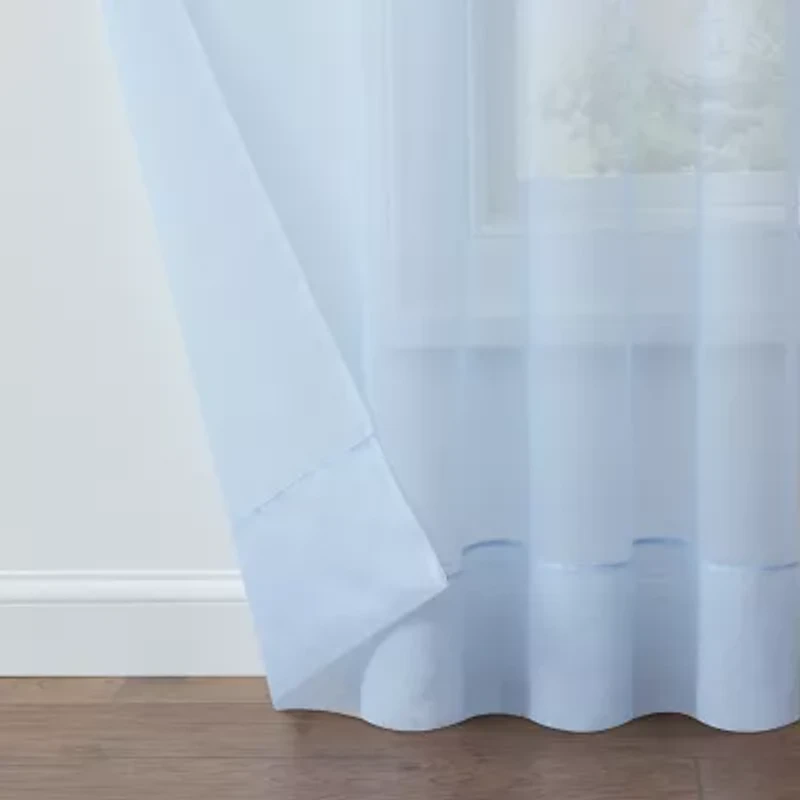 Liz Claiborne Lisette Grommet Top Sheer Single Curtain Panel