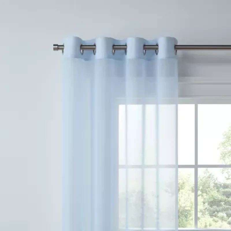 Liz Claiborne Lisette Grommet Top Sheer Single Curtain Panel