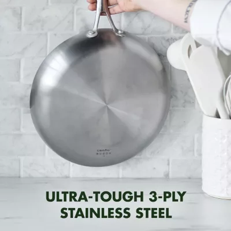 GreenPan Venice Pro Healthy Tri-Ply Stainless Steel Ceramic Non-Stick 10-pc. Cookware Set