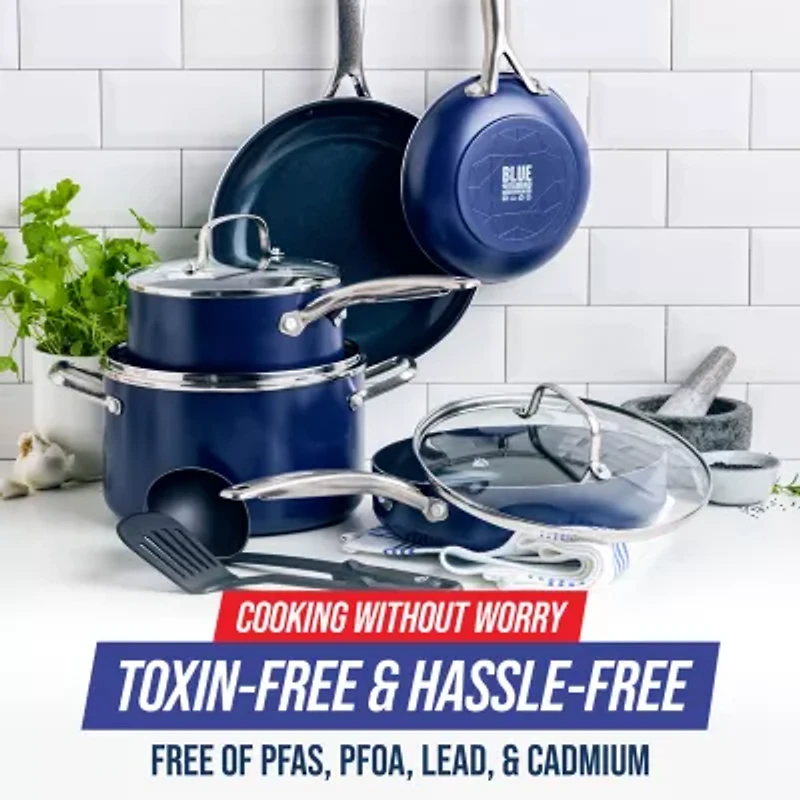Blue Diamond Infused Ceramic Non-Stick 10-pc. Cookware Set