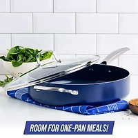 Blue Diamond Infused Ceramic Non-Stick 5-qt. Jumbo Cooker with Helper Handle and Lid