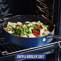 Blue Diamond Infused Ceramic Non-Stick 5-qt. Jumbo Cooker with Helper Handle and Lid
