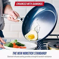 Blue Diamond Infused Ceramic Non-Stick Frying Pan Skillet Set