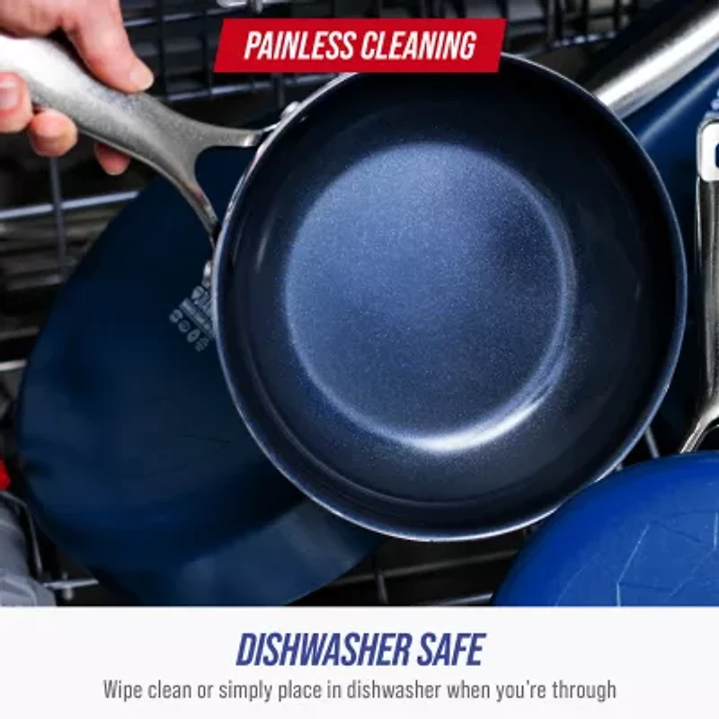 Blue Diamond Infused Ceramic Non-Stick Frying Pan Skillet Set