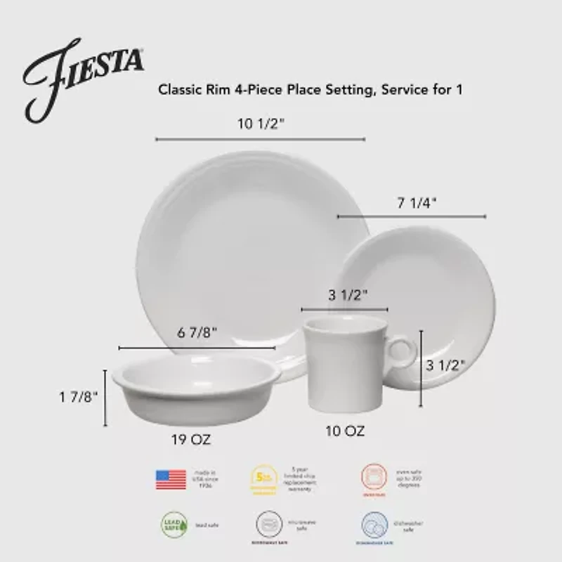 Fiesta Classic 4-pc. Dinnerware Set