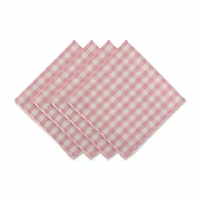 Design Imports Pink/White Gingham 6-pc. Napkins