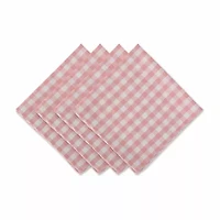 Design Imports Pink/White Gingham 6-pc. Napkins