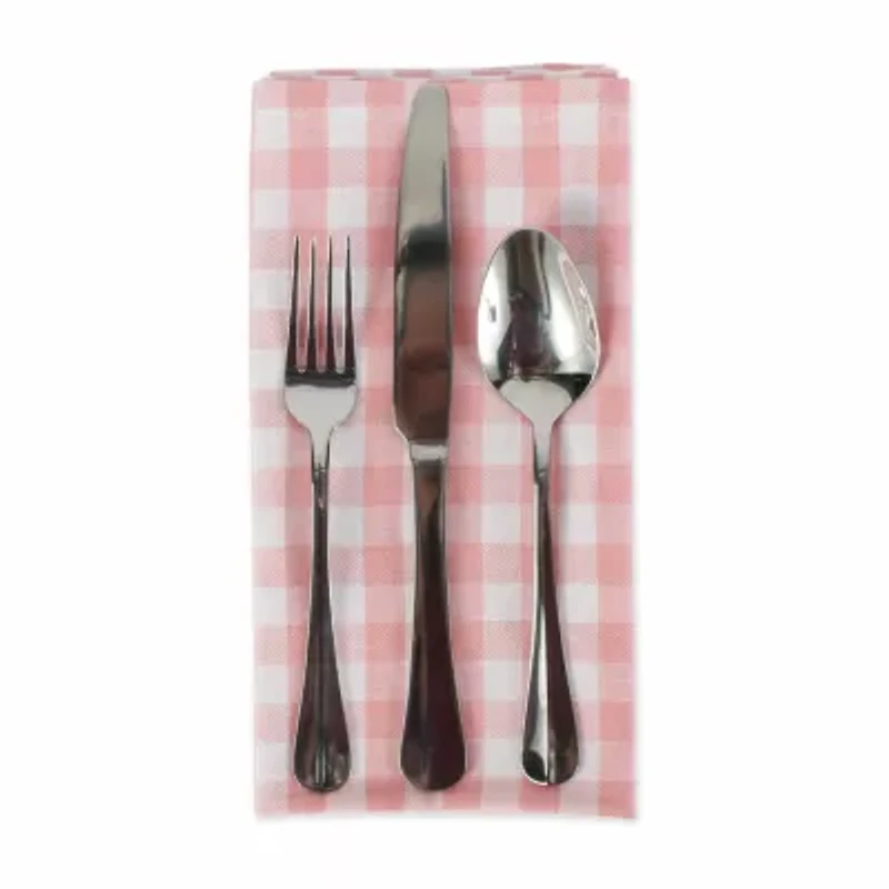 Design Imports Pink/White Gingham 6-pc. Napkins