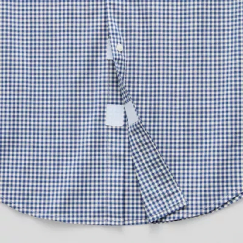 St. John's Bay Poplin Dexterity Mens Easy-on + Easy-off Short Sleeve Classic Fit Button-Down Shirt