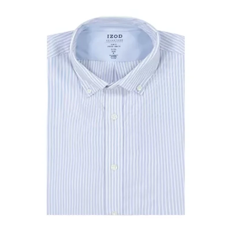 IZOD Cool Fx Mens Slim Fit Easy Care Wrinkle Free Long Sleeve Dress Shirt