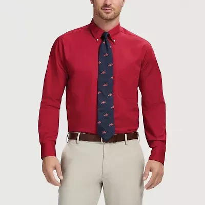 IZOD All Over Stretch Mens Classic Fit Easy Care Wrinkle Free Long Sleeve Dress Shirt