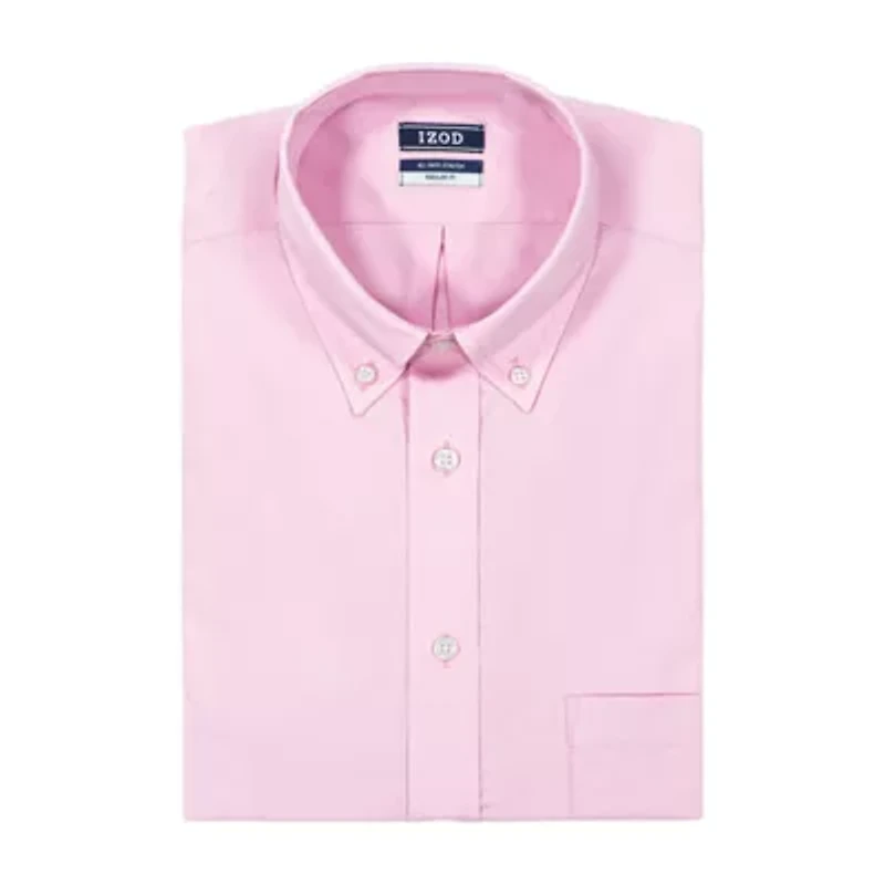 IZOD All Over Stretch Mens Classic Fit Easy Care Wrinkle Free Long Sleeve Dress Shirt