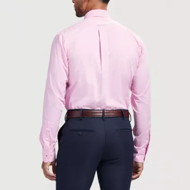 IZOD All Over Stretch Mens Classic Fit Easy Care Wrinkle Free Long Sleeve Dress Shirt