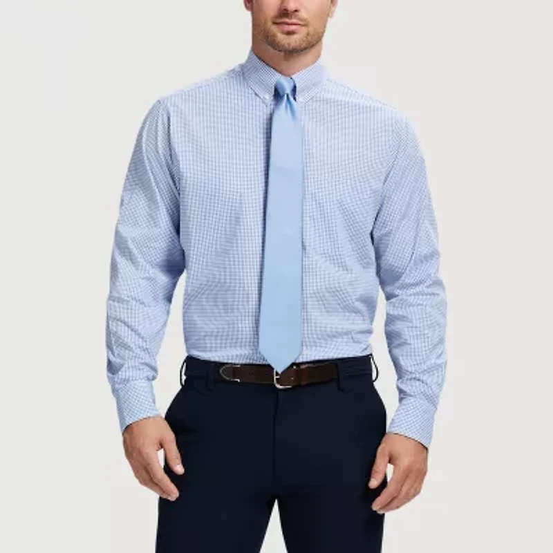 IZOD All Over Stretch Mens Classic Fit Easy Care Wrinkle Free Long Sleeve Dress Shirt