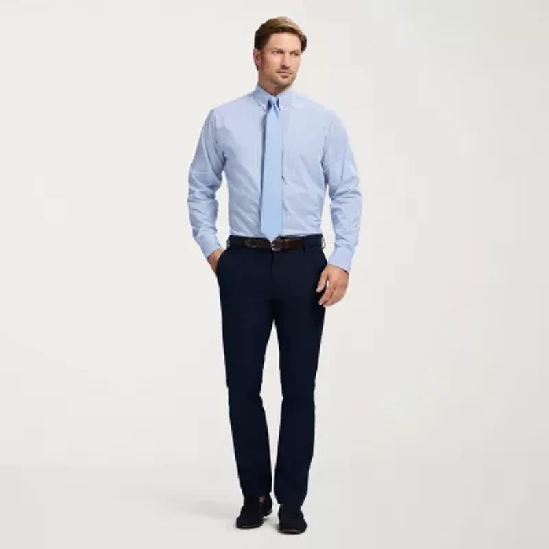 IZOD All Over Stretch Mens Classic Fit Easy Care Wrinkle Free Long Sleeve Dress Shirt