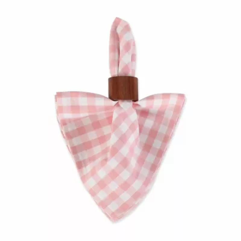 Design Imports Pink/White Gingham 6-pc. Napkins